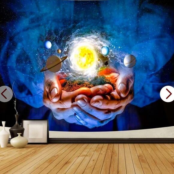 Other - Galaxy In Hand Tapestry Universe Planet Starry Sky Tapestry Wall Hanging Cosmic